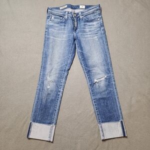 AG Adriano Goldschmied The Stevie Cuff Distressed Sz 26 Usa Made